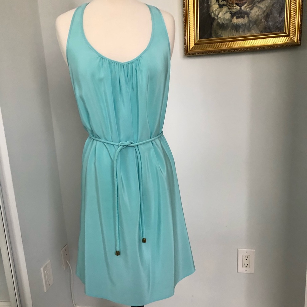 Amanda Uprichard turquoise silk dress, size small